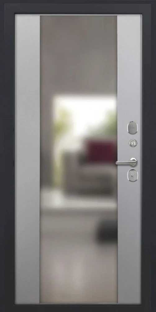 Входная дверь ДвериПРО Модель L-48 Алиса (16мм, ПВХ софт грей, зеркало) DPRO200127 внутренняя сторона