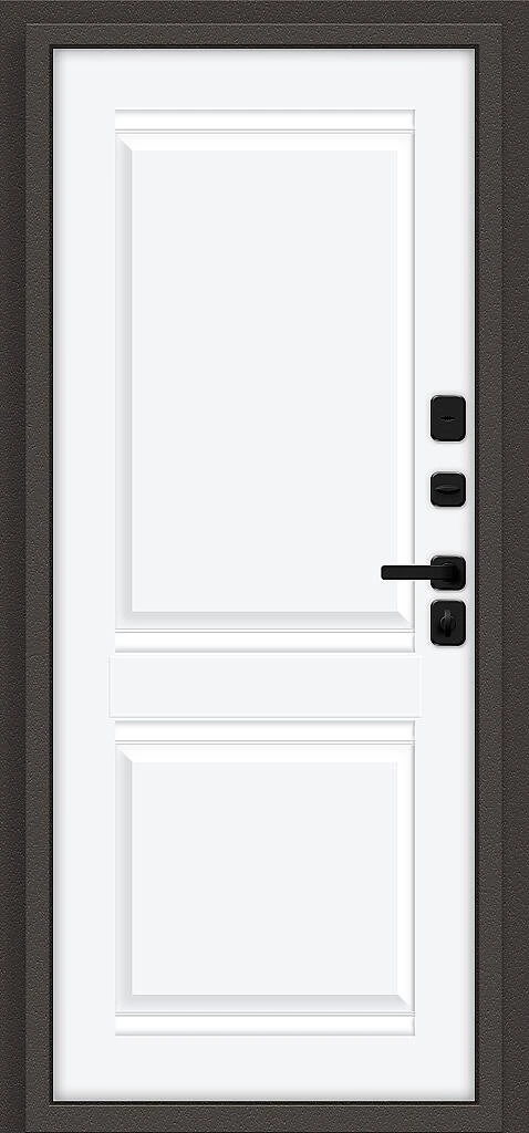 Входная дверь Thermo Некст МФ/SBlack Старк шоколад/White Silk BR6219 внутренняя сторона