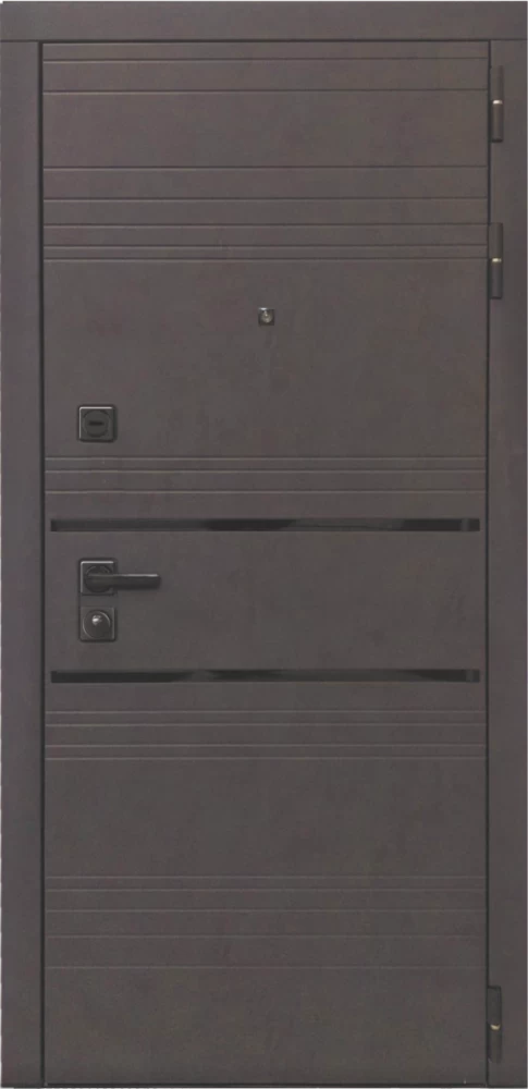 Входная дверь ДвериПРО L-43 ФЛ-659 (12мм, nussbaum+черная патина винорит) DPRO195555 внешняя сторона