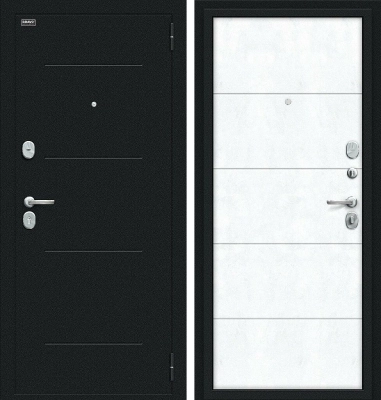 Входная дверь Граффити-1 Букле черное/Snow Art BR4458